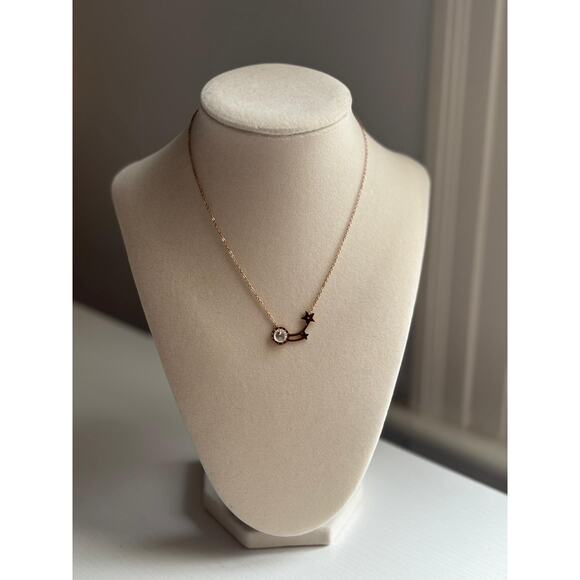 unbrand Jewelry - Gold Star Pendant Necklace Crystal Minimal Dainty Celestial Jewelry